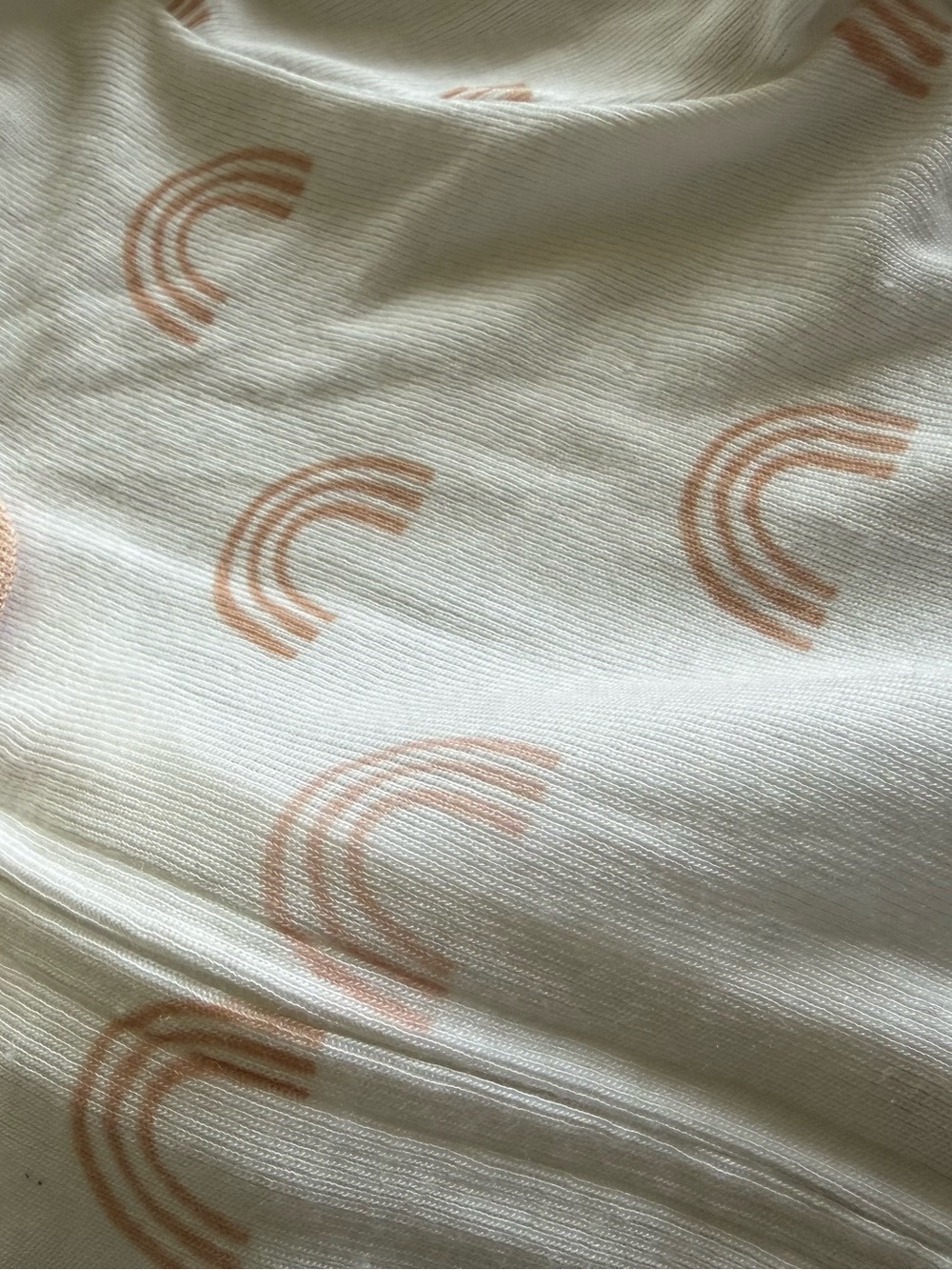 cloud island Peach White Rainbow Footed Pajama Set 2 6-9 months butter soft nwt - Picture 2 of 8